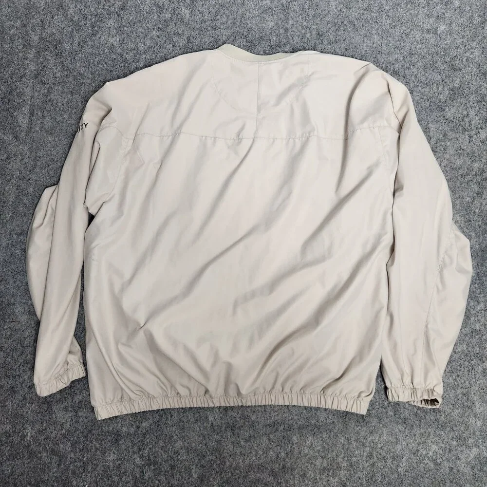 FootJoy FJ Windbreaker Shirt Men 2XL XXL Beige Golf Pullover Long Sleeve Outdoor - Picture 2 of 8